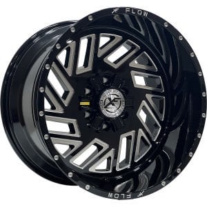 PRT DX8431 12X20 inç 6X139.7 ET-44 110 BLACK MILLED WINDOW ÇELİK JANT