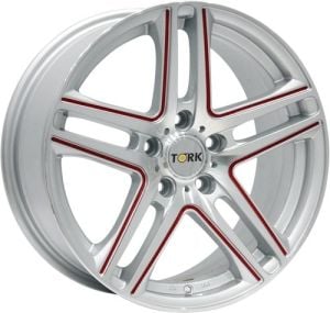 Megatork TORK 378 6.5x15inç 4x100 Silver Machined Red Çelik Jant
