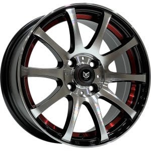 TORK 355 6X14İNÇ 4X100 ET35 73.1 BLACK MAC+UNDER RED LIP ÇELİK JANT