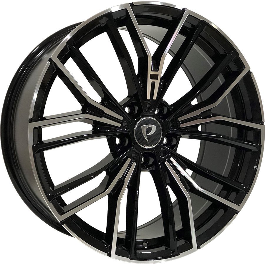 BK 5964 8X20 inç 5X112 ET30 66.6 BLACK MACHINED XL ÇELİK JANT