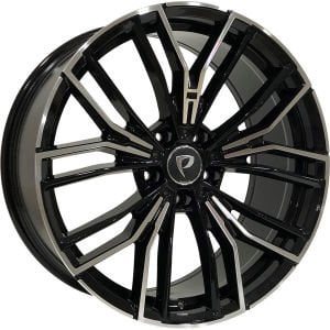 BK 5964 8X20 inç 5X112 ET30 66.6 BLACK MACHINED XL ÇELİK JANT
