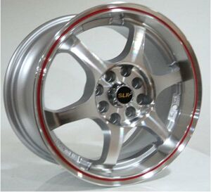 Slk SLK 1187 6.5x15inç 4x100/114.3 Silver Machined Red Çelik Jant