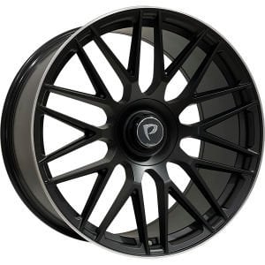 BKY 0207 9.5X22İNÇ  5X112 ET45 66.56 MAT BLACK LIP MACHINED ÇELİK JANT