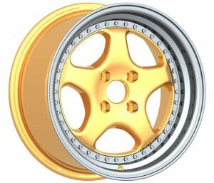 Powcan BK 660 7x14inç 4x100 GOLD LIP MACHINED ÇELİK JANT