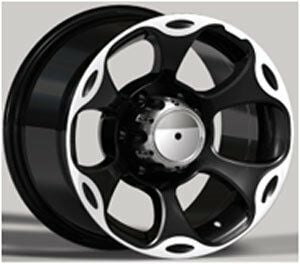 Powcan BK 328 7x15inç 5x127 BLACK MACHINED ÇELİK JANT