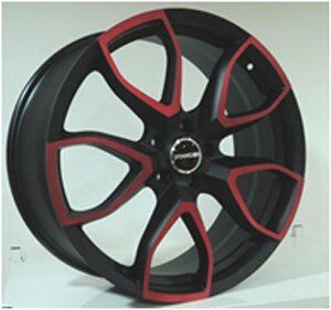 Powcan BK 339 8.5x20inç 5x114 Mat Black Red Çelik Jant
