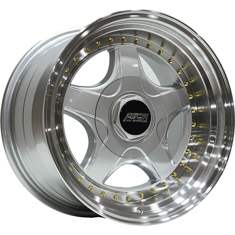 BCH 7813 10X17inç  5X112/120 ET30 72.56 SILVER LIP MAC+GOLD RIVETS ÇELİK JANT