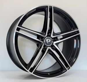 BK 5252 9.5X20İNÇ  5X112 ET45 66.56 BLACK MACHINED XL ÇELİK JANT