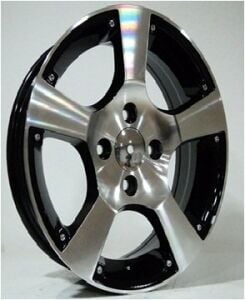 Powcan BK 265 6x14inç 4x100 et35 73.1 Black Machined Çelik Jant