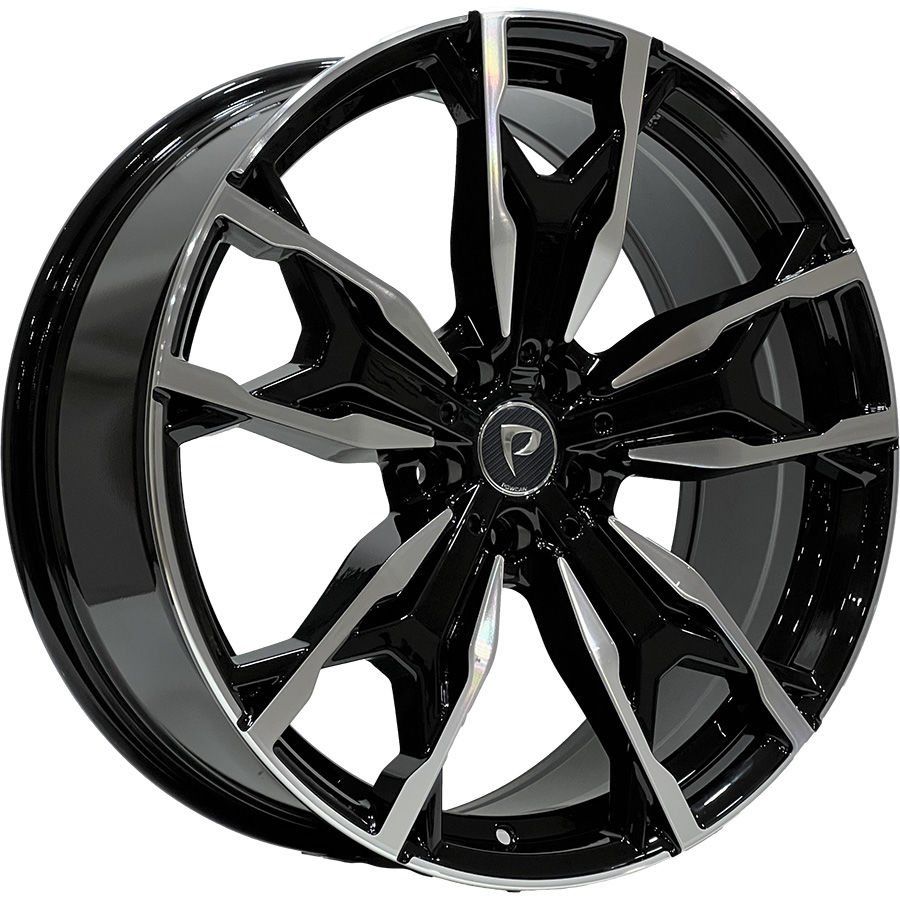 BKY 0204 8X20 inç 5X112 ET30 66.6 BLACK MACHINED XL ÇELİK JANT