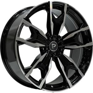 BKY 0204 8X20 inç 5X112 ET30 66.6 BLACK MACHINED XL ÇELİK JANT