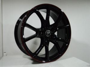 POWCAN BK-5388 8x19inç 5x114.3 ET45 64.1 Black Red lıp xl Machıned Replika Çelik Jant