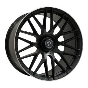 BKY 0207 9.5X20İNÇ  5X112 ET45 66.56 MAT BLACK LIP MACHINED XL ÇELİK JANT