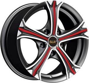 Slk SLK 2003 6.5x15inç 4x100 MAT BLACK RED ÇELİK JANT