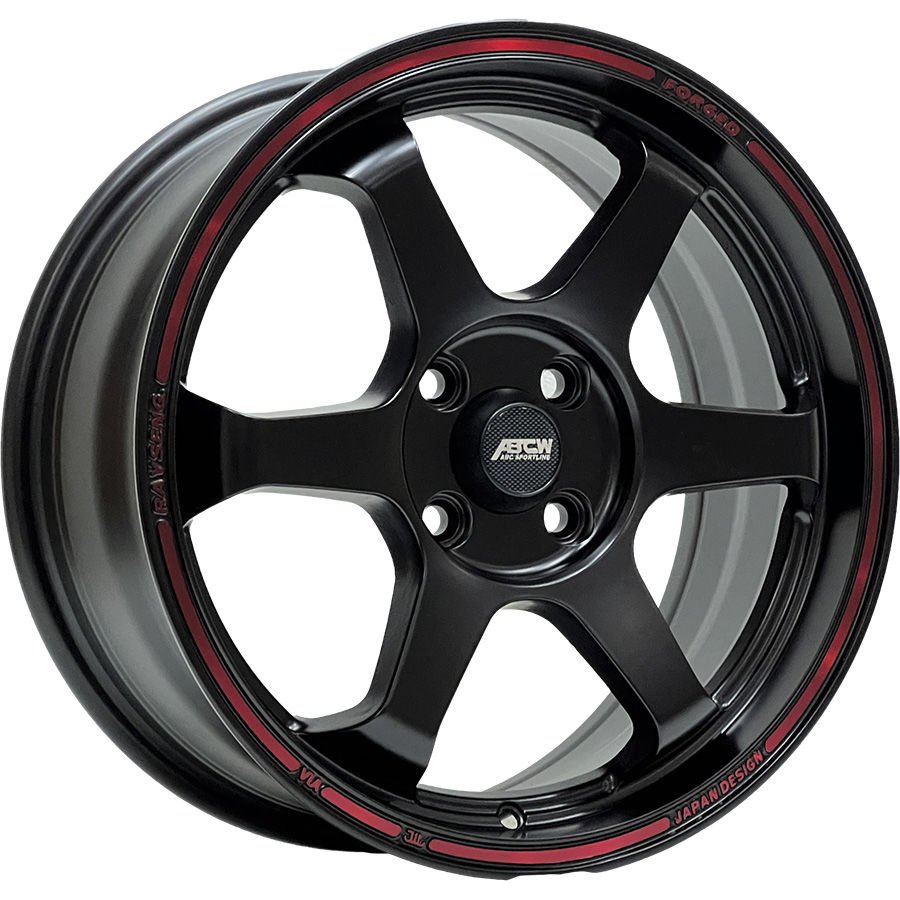 BCH 7966 7.5X17İNÇ  4X100 ET38 73.1 MAT BLACK+RED RING ÇELİK JANT