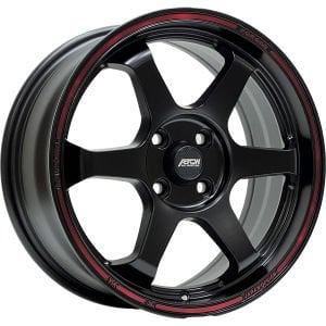 BCH 7966 7.5X17İNÇ  4X100 ET38 73.1 MAT BLACK+RED RING ÇELİK JANT