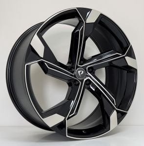BKY 1201 9.5X21İNÇ  5X112 ET25 66.45 BLACK MACHINED XL ÇELİK JANT