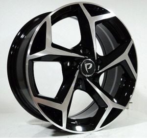 BK-5340 6x15inç 5x112 et35 57.1 Black Machıned  REPLİKA Çelik Jant