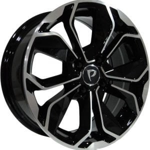 BK 5296 6.5X16 inç 4X100 ET35 60.1 BLACK MACHINED XL ÇELİK JANT