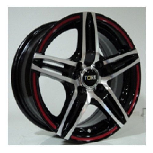 Megatork TORK 890 6.5x15inç 4x100 Black Machined+Red Çelik Jant