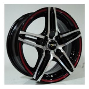 Megatork TORK 890 6.5x15inç 4x100 Black Machined+Red Çelik Jant