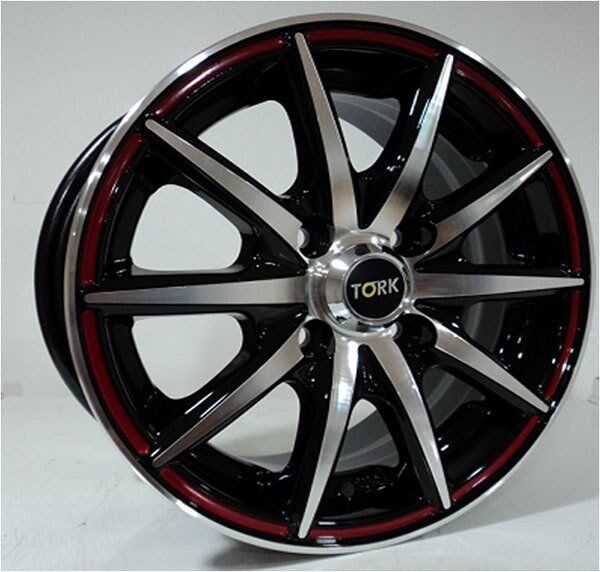 Megatork TORK 3105 5.5X13 inç 4x100 Black Machined Red Çelik Jant