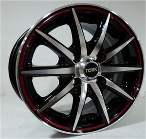 Megatork TORK 3105 5.5X13 inç 4x100 Black Machined Red Çelik Jant