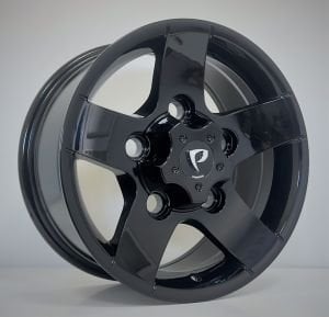 Powcan BK 390 8x16inç 5x165 Black  Machined  Replika Çelik Jant
