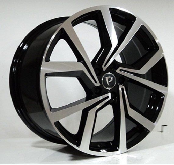 POWCAN BK-5125 8x18inç 5x112 ET45 57.1 BLACK Machıned Replika Çelik Jant