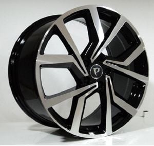 POWCAN BK-5125 8x18inç 5x112 ET45 57.1 BLACK Machıned Replika Çelik Jant