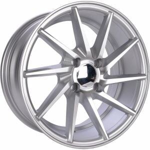 Powcan BK 885B  7x14inç 4x100 et35 73.1 Silver Machined Çelik Jant