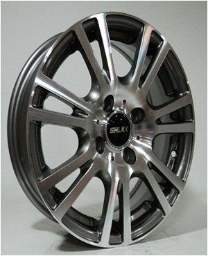 Slk SLK 1432 5.5x14inç 4x100 et 35 73.1 Black Machined Çelik Jant