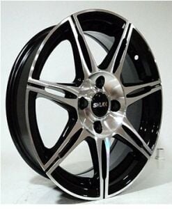 Slk SLK 2076 6.5x15 inç 4x100 et35 73.1 Black Machined Çelik Jant