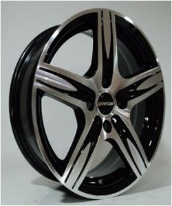 Powcan BK 572 6x15inç 4x100 et35 73.1 Black Machined  Çelik Jant