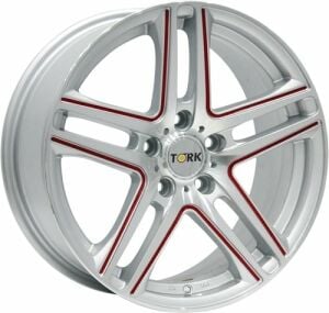 Megatork TORK 378 6x14inç 4x100 SILVER MACHINED RED