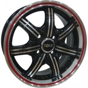 Megatork TORK 454 6.5x15inç 4x100 BLACK MACHINED + RED