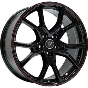 BK 5388 8X18İNÇ  5X114.3 ET45 64.1 BLACK RED LIP XL ÇELİK JANT