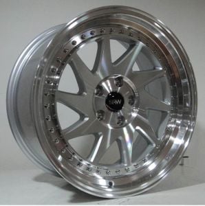 SRW 0196 9.5x19inç 5x120 et22 74.1 SİLVER MACHINED Çelik Jant