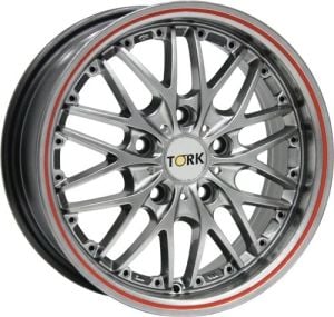 Megatork TORK 903 6.5x15inç 4x100 Silver Machined Red