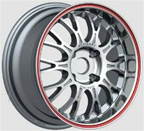 Powcan BK 445 6x14inç 4x100 SILVER MACHINED RED