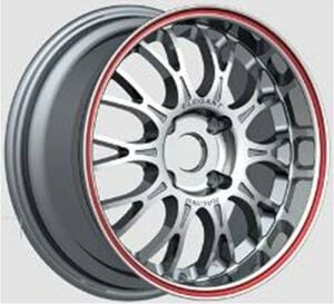 Powcan BK 445 6x14inç 4x100 SILVER MACHINED RED