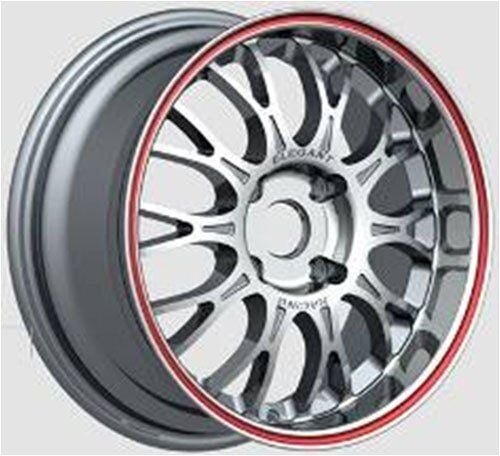 Powcan BK 445 6.5x15inç 4x100 Silver Machined Red Çelik Jant