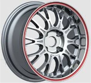 Powcan BK 445 6.5x15inç 4x100 Silver Machined Red Çelik Jant