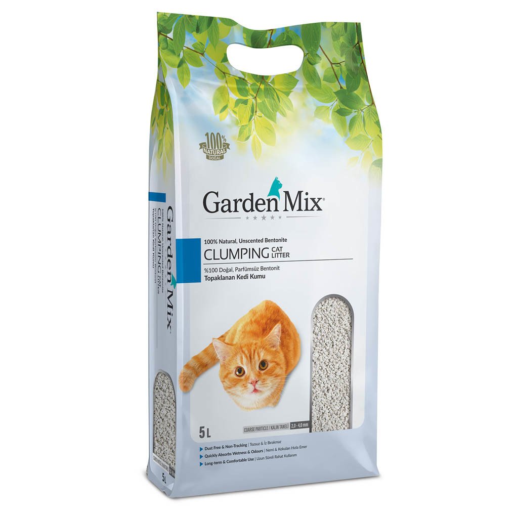 Garden Mix Bentonit Kokusuz Parfüm İçermeyen Kalın Kedi Kumu 5 lt