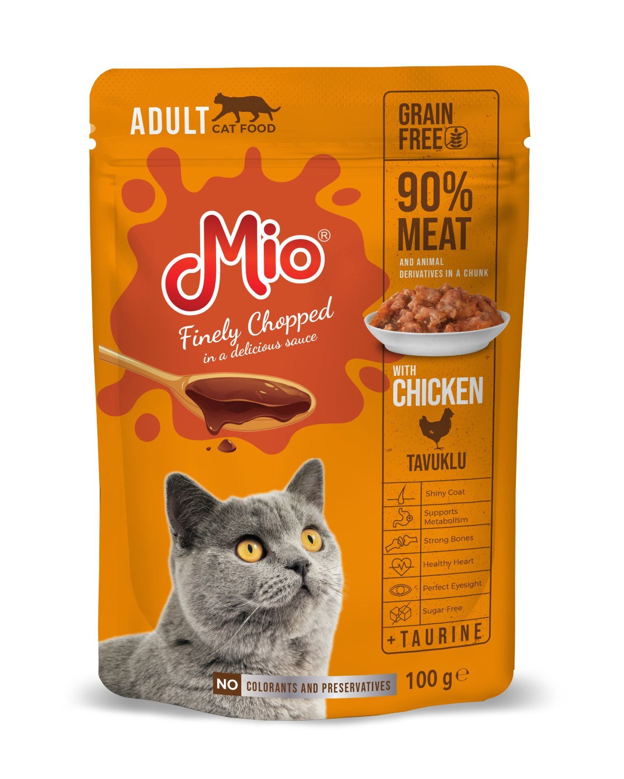 Mio Adult Chicken Pouches Yetişkin Kediler İçin Tavuklu Poşet Mama 100 gr