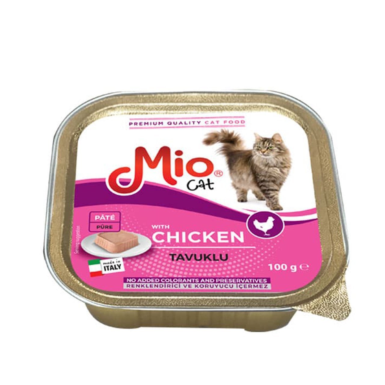 Mio Adut Chicken Pate Yetişkin Kediler İçin Tavuklu Püre Mama 100 gr