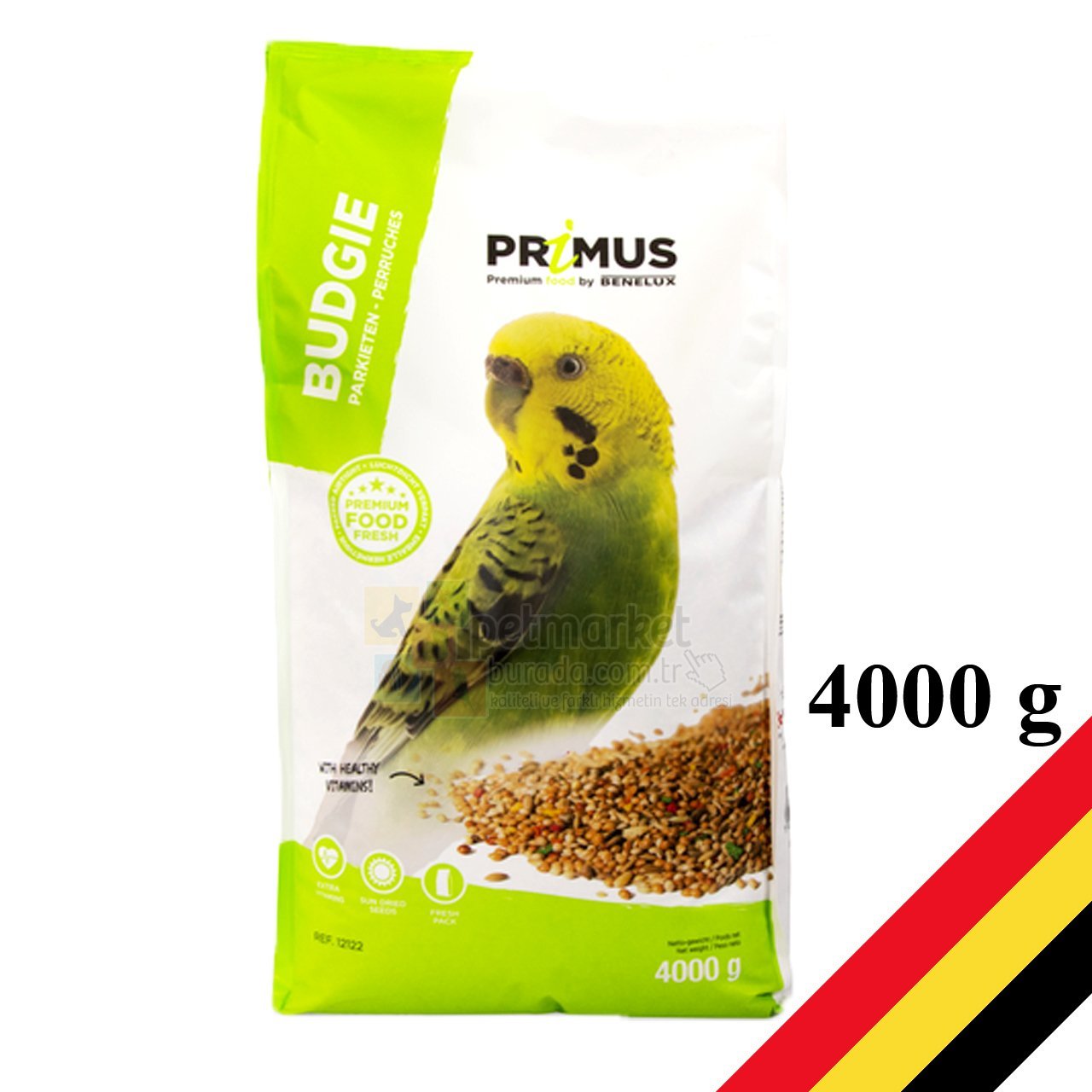 Benelux Primus Premium Vitaminli Karışık Muhabbet Kuşu Yemi 4 kg