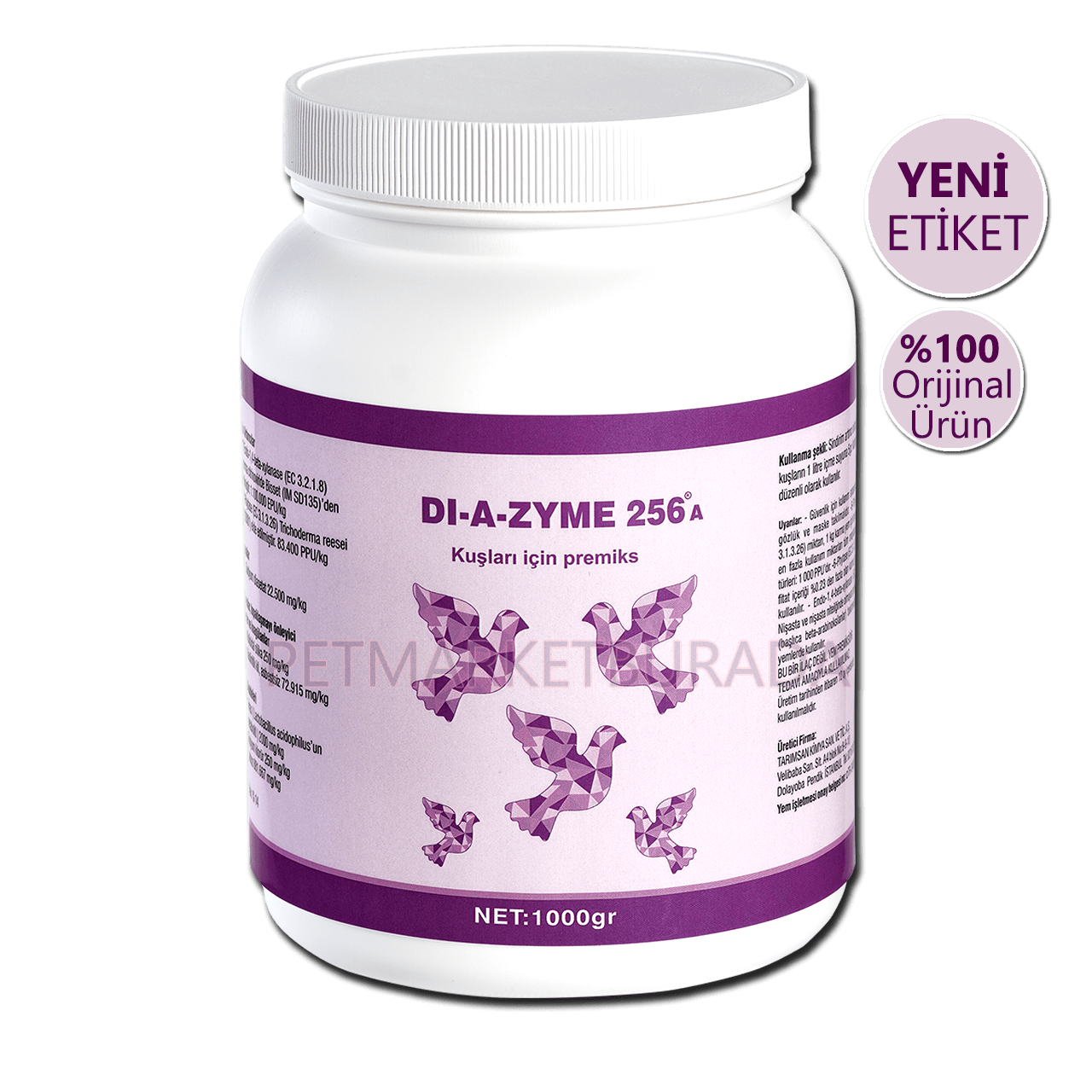 Diazyme 256 Bağırsak Düzenleyici Probiyotik ve Multienzim Takviyesi 1 kg