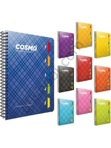 Gıpta Cosmo Spiralli 5 Seperatörlü Pp Kapak Defter 17x24 150 Yaprak Çizgili