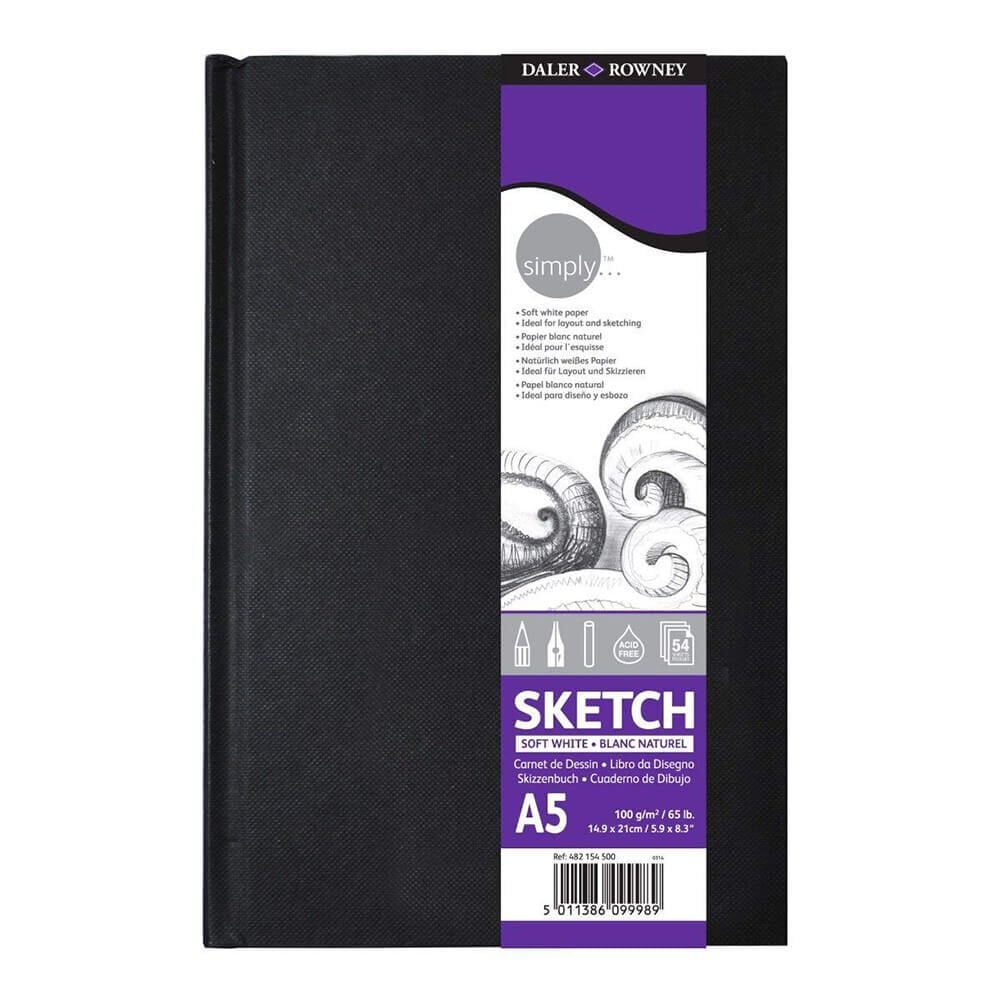 Daler Rowney Simply Sert Kapak Defter 110 Sayfa 100 Gr A5 Extra White